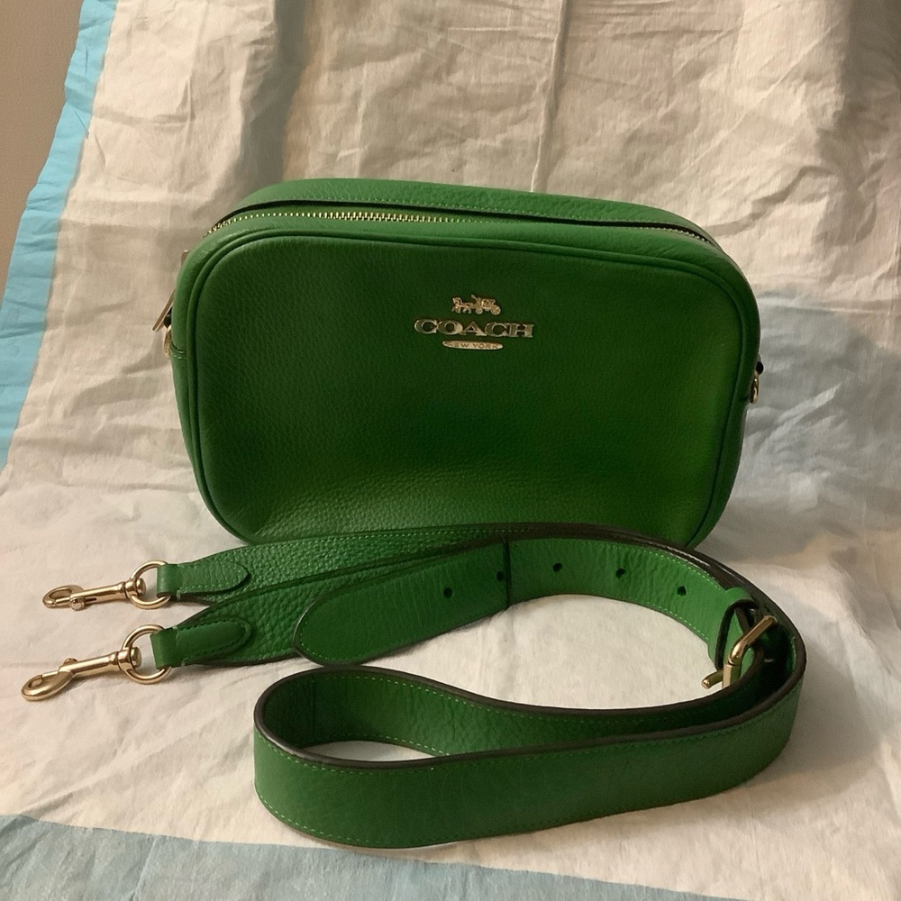 COACH Jamie Green Leather Shoulder / Crossbody Camera Bag - Picture 11 of 16